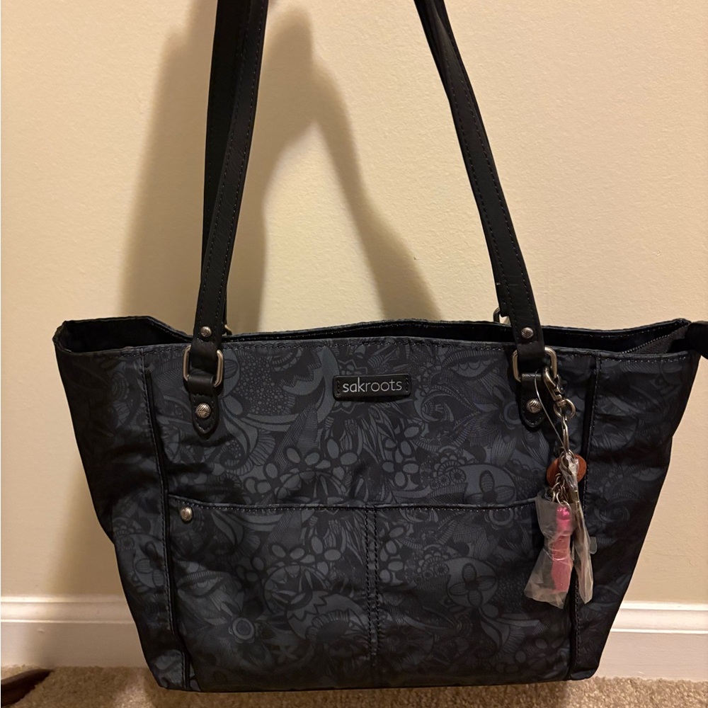 Sakroots Floral Black Shoulder Bag